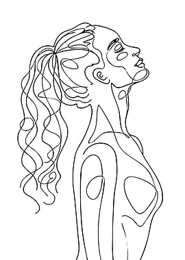 Minimalist Line Art of a Woman