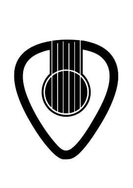 Guitar Pick with Guitar Illustration