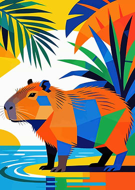 Capybara in a Tropical Jungle