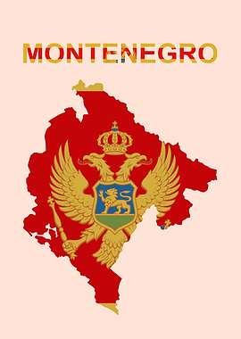 Montenegro Map Flag Emblem