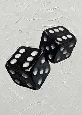 Black Dice on Textured White Background