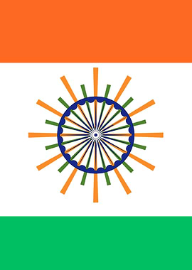 Indian Flag with Ashoka Chakra