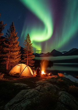 Camping under the Northern Lights