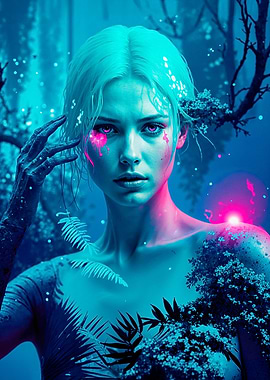 Ethereal Forest Nymph with Pink Accents