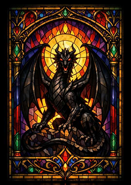 Dragon Stained Glass Art