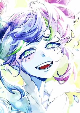 Anime Character with Blue and Pink Hair