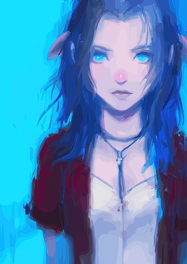 Fantasy Girl with Blue Eyes