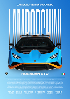 Lamborghini Huracán STO Car Poster