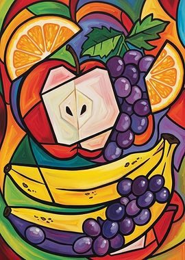 Vibrant Fruit Still Life Painting
