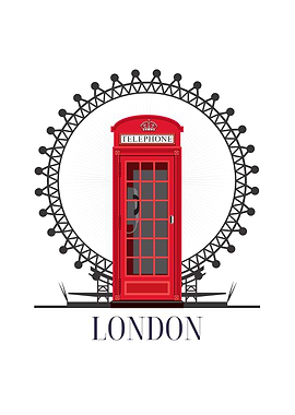 London Telephone Booth and Ferris Wheel