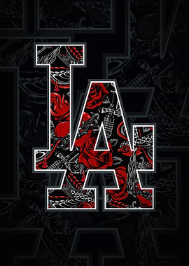 LA Dodgers Tattoo Style Art