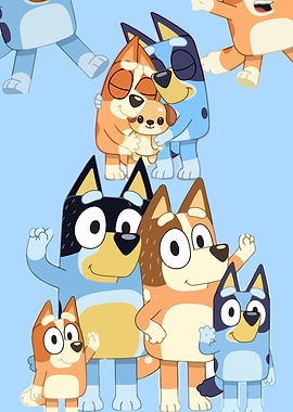 Bluey Family Hugging