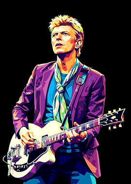 David Bowie Playing Guitar