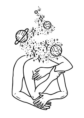 Cosmic Embrace Line Art