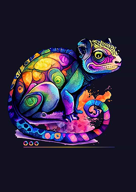 Colorful Chameleon Art