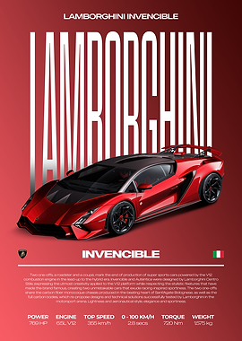 Lamborghini Invencible Car Poster