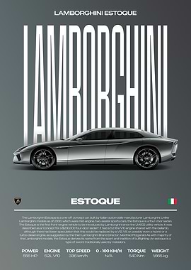 Lamborghini Estoque Concept Car Poster