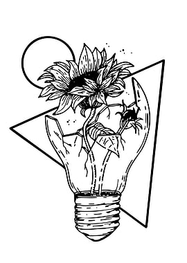 Sunflower Growing in Lightbulb