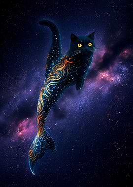 Cosmic Cat Mermaid