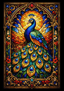 Stained Glass Peacock