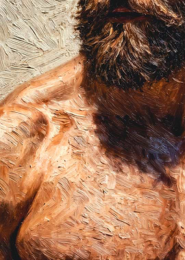Textured Oil Painting Bearded Chest