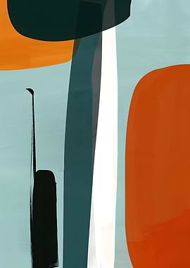 Abstract Shapes in Teal and Orange