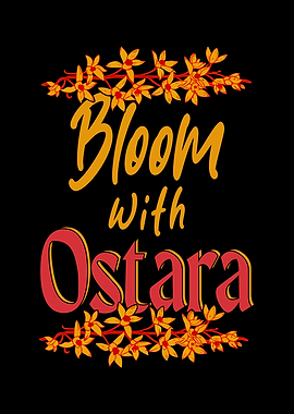 Bloom with Ostara floral text art