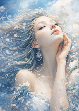 Ethereal Woman with Flowers