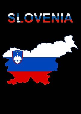 Slovenia Map with Flag