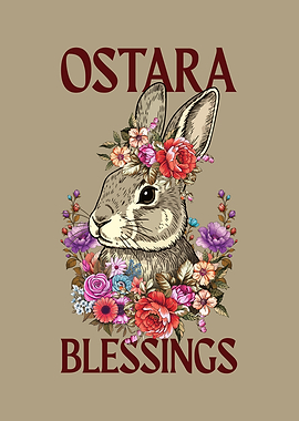 Ostara Blessings Bunny with Flowers