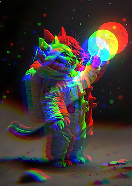 Astronaut Cat in Space