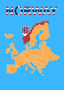 Map of Norway and Europe