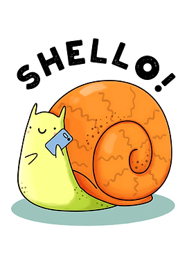 Cute Snail with Phone