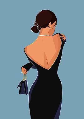 Elegant Woman in Black Dress