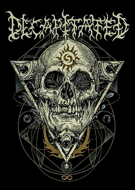 Decapitated Skull with Occult Symbols