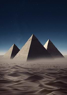 Egyptian Pyramids at Night