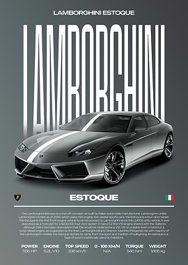 Lamborghini Estoque Concept Car Poster