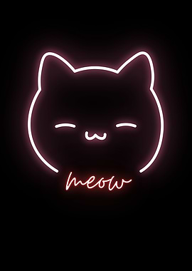 Neon Cat Meow