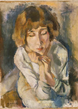 Portrait of a Woman with Eyes Closed