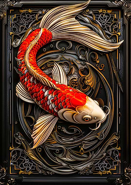 Intricate Koi Fish