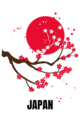 Japan Cherry Blossoms and Sun