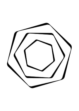 Concentric Hexagons Abstract Design