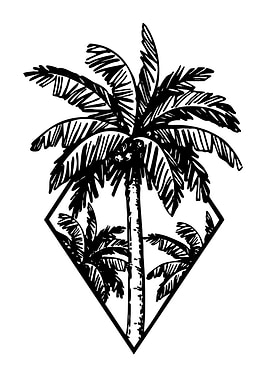 Palm Trees in Diamond Outline
