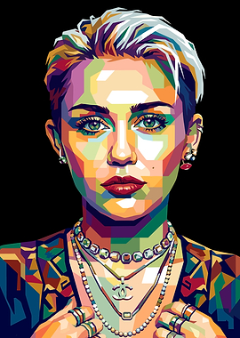 Miley Cyrus Pop Art Portrait
