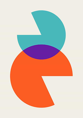 Abstract Geometric Shapes Overlap