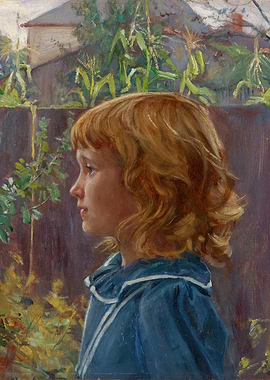 Portrait of a Young Girl in a Garden
