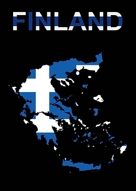 Finland Flag on Greece Map