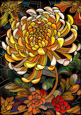 Stained Glass Chrysanthemum