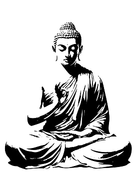 Meditating Buddha Silhouette