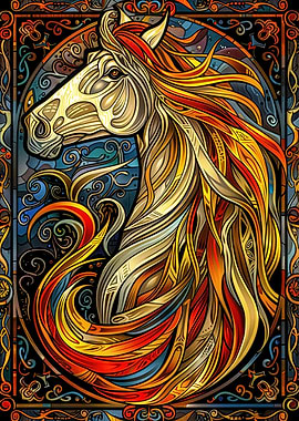 Stained Glass Horse